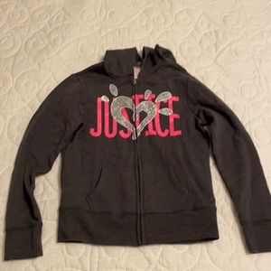 Justice grey hoodie